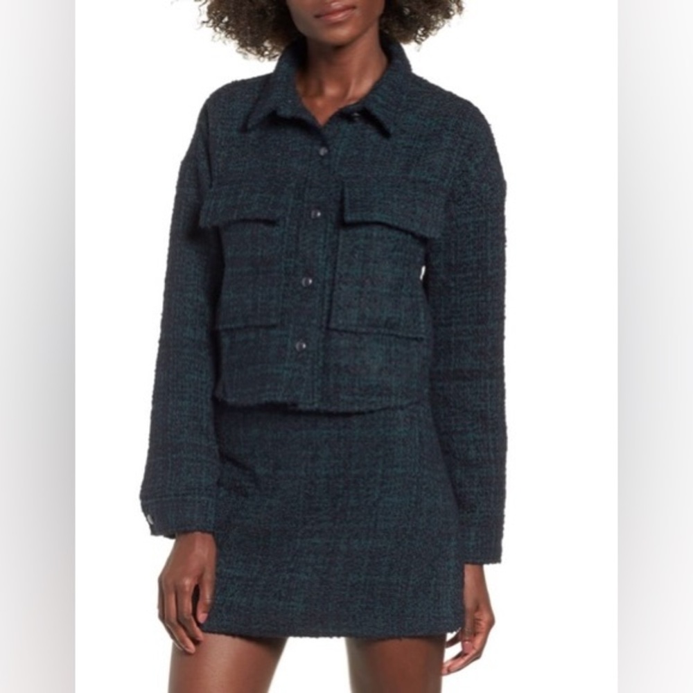 Leith dark green skirt suit set